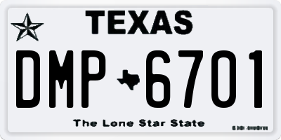 TX license plate DMP6701