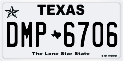 TX license plate DMP6706