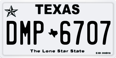 TX license plate DMP6707