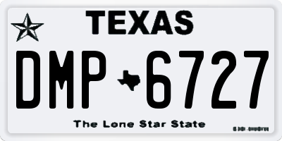 TX license plate DMP6727