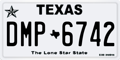 TX license plate DMP6742