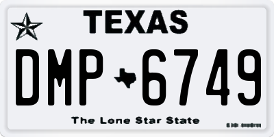 TX license plate DMP6749