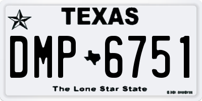 TX license plate DMP6751