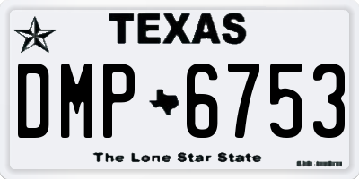 TX license plate DMP6753