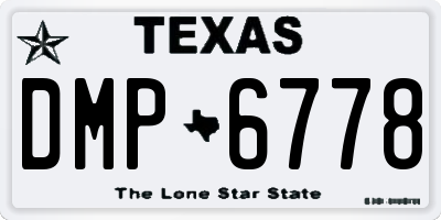 TX license plate DMP6778