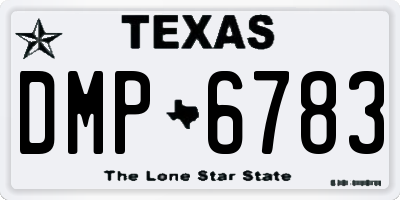 TX license plate DMP6783