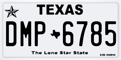 TX license plate DMP6785