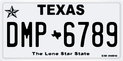 TX license plate DMP6789