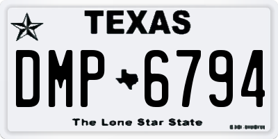 TX license plate DMP6794