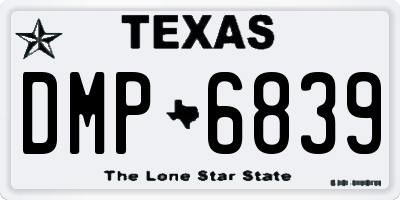 TX license plate DMP6839