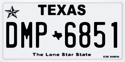 TX license plate DMP6851