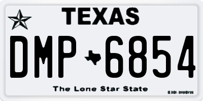 TX license plate DMP6854