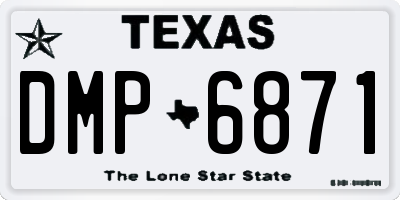 TX license plate DMP6871