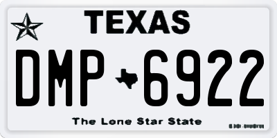 TX license plate DMP6922