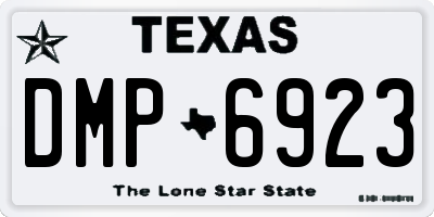 TX license plate DMP6923