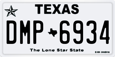 TX license plate DMP6934