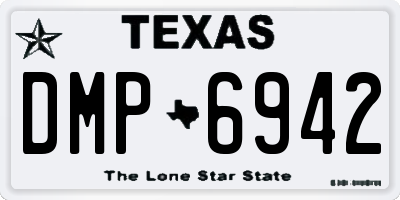 TX license plate DMP6942