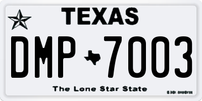 TX license plate DMP7003