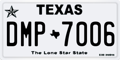 TX license plate DMP7006