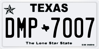 TX license plate DMP7007
