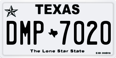 TX license plate DMP7020