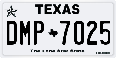 TX license plate DMP7025