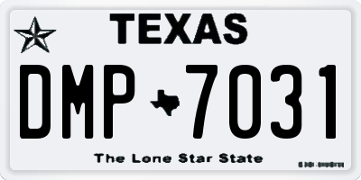 TX license plate DMP7031
