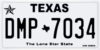 TX license plate DMP7034