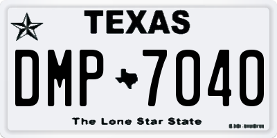 TX license plate DMP7040