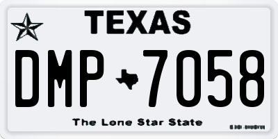 TX license plate DMP7058