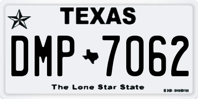 TX license plate DMP7062
