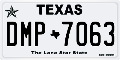 TX license plate DMP7063