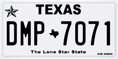 TX license plate DMP7071