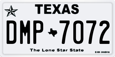 TX license plate DMP7072