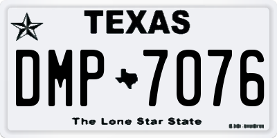 TX license plate DMP7076