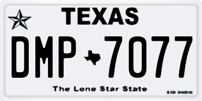 TX license plate DMP7077