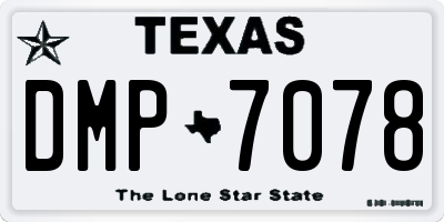 TX license plate DMP7078