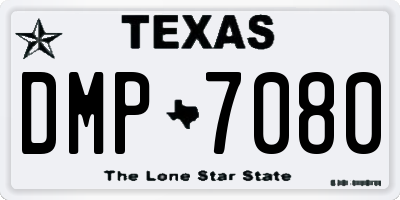 TX license plate DMP7080