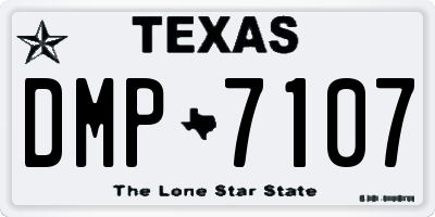 TX license plate DMP7107