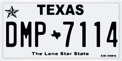 TX license plate DMP7114