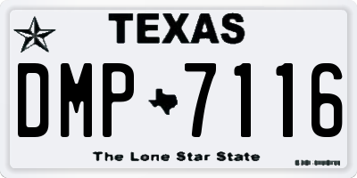 TX license plate DMP7116