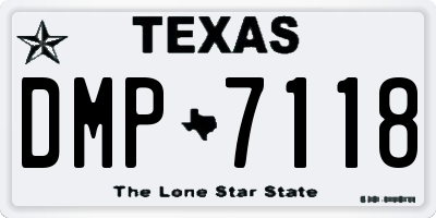 TX license plate DMP7118