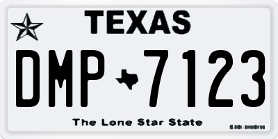 TX license plate DMP7123