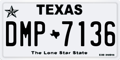 TX license plate DMP7136