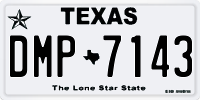 TX license plate DMP7143