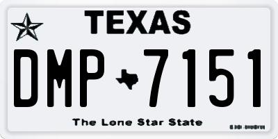 TX license plate DMP7151