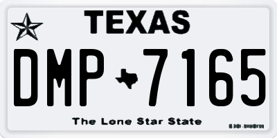 TX license plate DMP7165