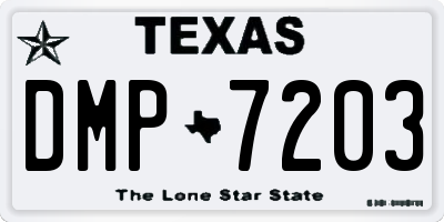 TX license plate DMP7203