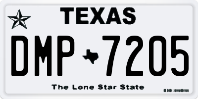 TX license plate DMP7205