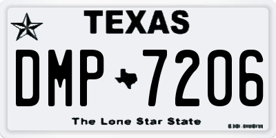 TX license plate DMP7206